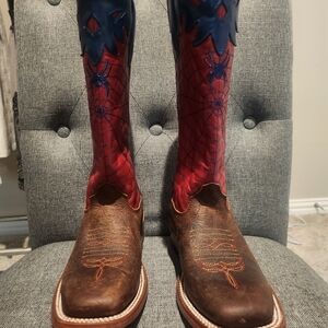 Spiderman Boots From Olathe Boot Co. Red and Blue Spiderman Kids' Western Boots